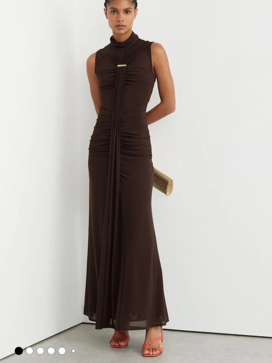 Reiss Dresses & Skirts - Reiss Chocolate Brown Colette Ruched Sleeveless Maxi Dress